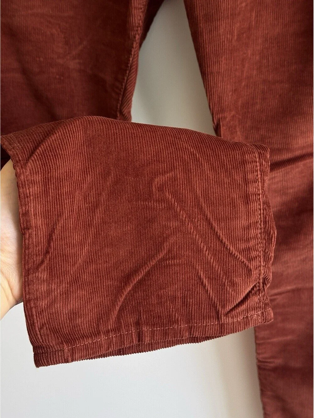 J.Crew 770 Straight Fit Corduroy Pants Rust Brown 34x32 100% Cotton